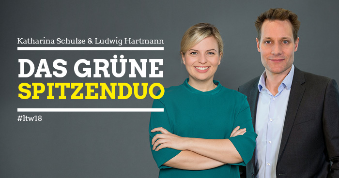 Katharina Schulze und Ludwig Hartman, das Bayerische Spitzenduo zur Landtagswahl