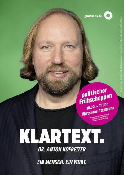 Anton Hofreiter in Plakat Ottobrunn